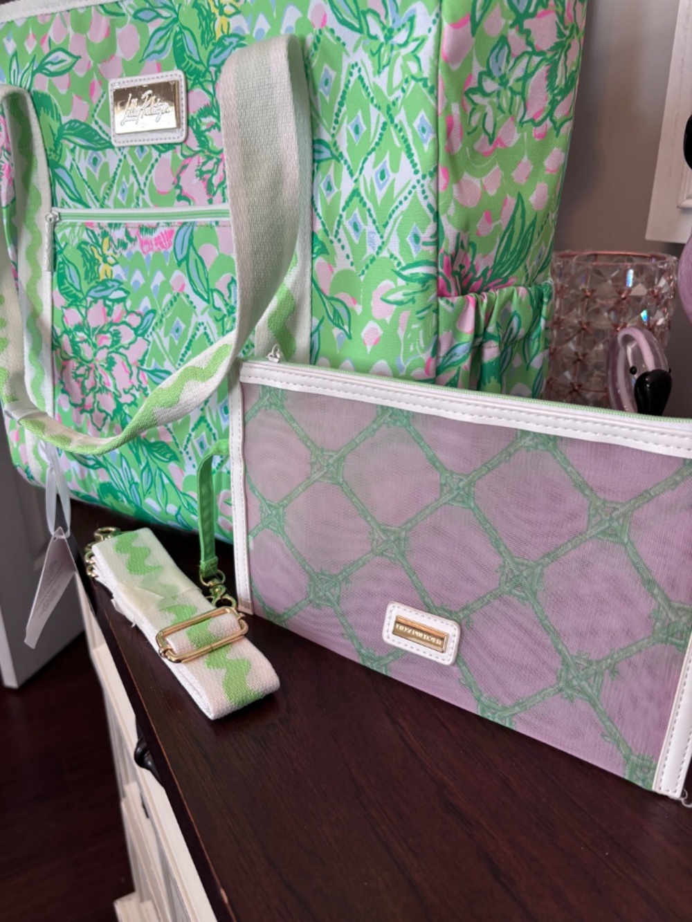 NWT Lilly Pulitzer Large Cooler Bag with Matching Mesh Bag and Shoulder Strap - Picture 11 of 11